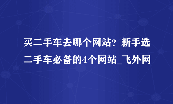 买二手车去哪个网站？新手选二手车必备的4个网站_飞外网