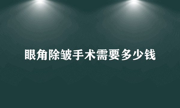 眼角除皱手术需要多少钱